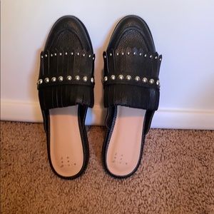 A New Day Black Leather Flats